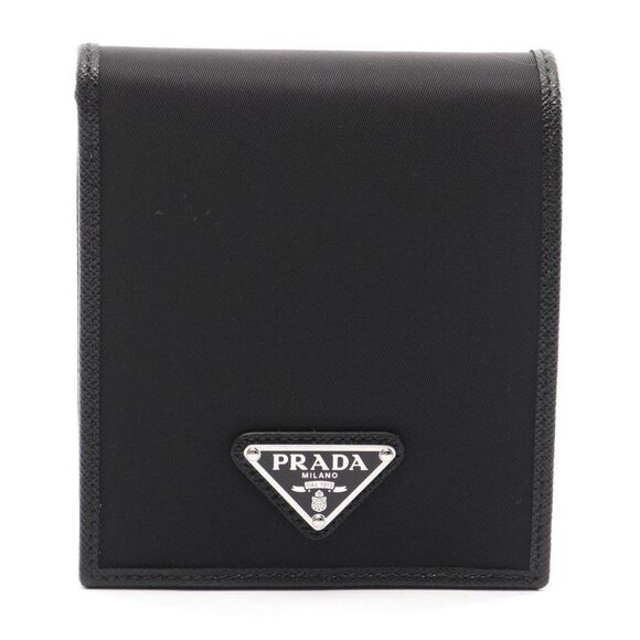 Prada Nylon Saffiano Leather Bifold Wallet - Picture 1 of 4